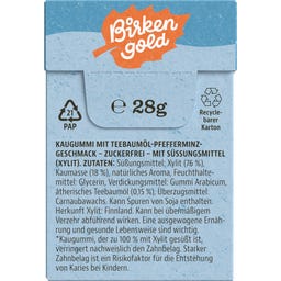 Birkengold® Xylit Kaugummi Teebaumöl-Minze - 20 Stk. (28 g)