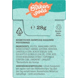 Birkengold® Xylit Zahnpflege Kaugummi Pfefferminze - 20 Stk. (28 g)