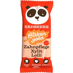 Birkengold® Zahnpflege Xylit Lolli - Erdbeere