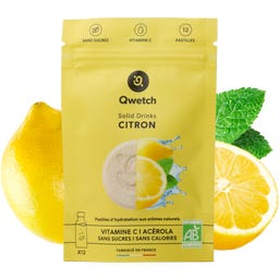 Qwetch Solid Drinks - Organic Lemon - Vitamin C - 12 Brausetablette