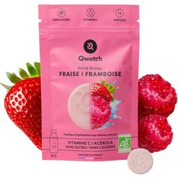 Solid Drinks - Organic Strawberry & Raspberry - Vitamin C - 12 Brausetablette
